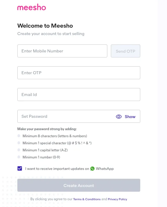 Register as Meesho Supplier Signup to Start Selling on Meesho